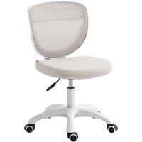 HOMCOM Office Chair, Armless Computer Desk Chair with Breathable Mesh, Adjustable Height, Swivel Wheels, Grey