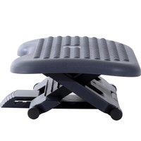 HOMCOM Footrest Adjustable Height & Angle Tilting Platform Home Office Foot Rest Aosom UK