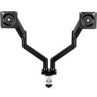 HOMCOM Dual Monitor Stand for 2 Screens up to 32, Height Adjustable Monitor Riser with Tilt & Swivel