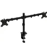 HOMCOM Dual Monitor Stand for 2 Screens up to 32, Height Adjustable Monitor Riser with Tilt, Swivel & 360 Rotation