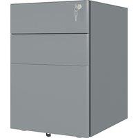 Vinsetto Lockable Cabinet, Rolling Filing Cabinet with 3 Drawers, Steel Office Drawer Unit for A4, Letter, Legal Sized Files Aosom UK