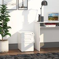 Vinsetto Fully Assembled 3-Drawer Mobile File Cabinet Lockable All-Metal Rolling Vertical File Cabinet White Aosom UK