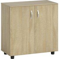 Vinsetto Two-Tier Locking Office Storage Cabinet - Oak