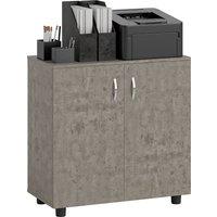 Vinsetto Two-Tier Locking Office Storage Cabinet - Grey
