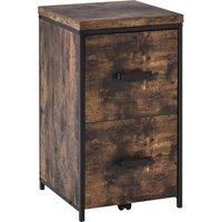 Vinsetto Vertical Filing Cabinet, 70cm with 2 Drawers, A4 Letter Size Home Office Organizer, Rustic Brown Aosom UK