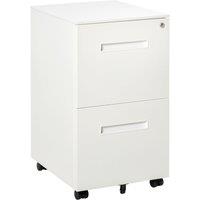 Vinsetto Mobile File Cabinet Vertical Home Office Organizer Filing Furniture with Adjustable Partition for A4 Letter Size, Lockable White Aosom UK