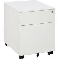 Vinsetto Vertical File Cabinet Steel Lockable w/ Pencil Tray & Casters Home Filing Furniture for A4, Letters and Legal-sized Files, White Aosom UK