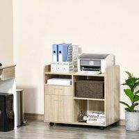 Vinsetto Multipurpose Filing Cabinet Printer Stand Mobile Printer Cabinet with 2 Drawers, Open Adjus