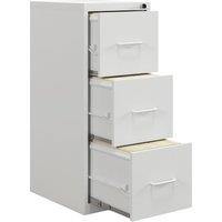 HOMCOM Three-Drawer Modern Steel Filing Cabinet - White Aosom UK