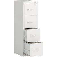 HOMCOM Four-Drawer Modern Steel Filing Cabinet - White