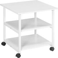 HOMCOM 3-Tier Printer Stand with Storage Shelf, Mobile Printer Table on Wheels, 50 x 50 x 52.5cm Rol