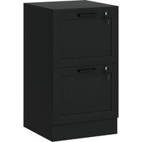 HOMCOM 2 Drawer Filing Cabinet with Lock, Office Storage Cabinet with Adjustable Hanging Bars for A4 Letter Size Files, Black