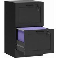 HOMCOM 2-Drawer Filing Cabinet with Lock - Black