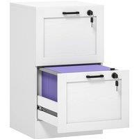 HOMCOM 2-Drawer Filing Cabinet with Lock - White