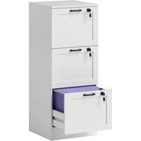 HOMCOM 3-Drawer Filing Cabinet with Lock - White