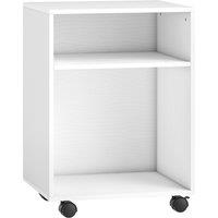 HOMCOM 2-Tier Printer Stand with Storage, Under Desk Printer Cart on Wheels, White