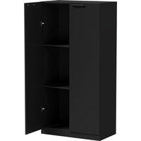 HOMCOM 120 cm Tall Storage Cabinet Cupboard, 3-Tier File Organiser Wooden Filing Cabinet, Black