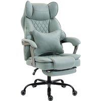 HOMCOM Executive Office Chair, Leathaire Big and Tall Office Chair 180 kg with Wide Seat, Reclining, Lumbar Support, Blue