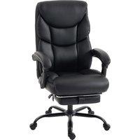 HOMCOM Executive Office Chair, 180kg Big and Tall PU Desk Chair with Linked Armrests, Pocket Spring Cushion, Adjustable Height, Rocking Function, 165 Reclining Backrest, Footrest, PU Casters, Black