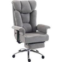 HOMCOM Big and Tall Office Chair, 250 kg Heavy Duty Executive Desk Chair with Adjustable Padded Armrests and High Back, Grey