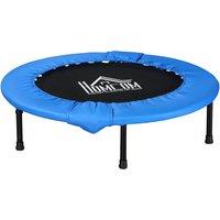 Soozier Φ100cm Foldable Mini Fitness Trampoline Home Gym Yoga Exercise Rebounder Indoor Outdoor Jumper w/ Safety Pad, Blue and Black