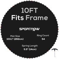 SPORTNOW Trampoline Replacement Jumping Mat, Includes Spring Pull Tool & 54 V-Hooks, Compatible with 10ft Frames & 14cm Springs Aosom UK