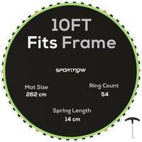 SPORTNOW Trampoline Replacement Mat with Spring Pull Tool, 54 V-Hooks, for 10ft Trampoline using 14cm Springs, Green