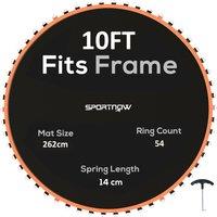 SPORTNOW Trampoline Replacement Mat with Spring Pull Tool, 54 V-Hooks, for 10ft Trampoline using 14cm Springs, Orange