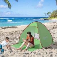 Outsunny Portable Beach Haven: Instant Pop-Up Shelter for 2-3, UV30+ Protection, Lightweight Sunshade for Seaside & Hiking, Verdant Green Aosom UK