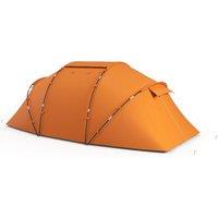 Outsunny 4-6 Man Camping Tent w/ Two Bedroom, Hiking Sun Shelter, UV Protection Tunnel Tent, Orange Aosom UK