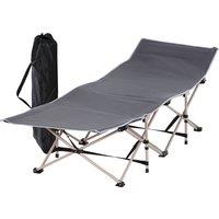 Outsunny Portable Folding Camping Cot, Single Person Sleep Bed, Lightweight with Carry Bag, Ideal for Outdoor Adventures Aosom UK
