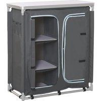 Outsunny Aluminium Camping Kitchen Station, 3-Shelf Cupboard & Cook Table, BBQ Party Picnic Stor