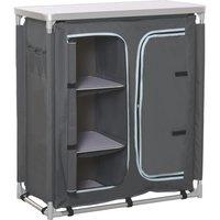 Outsunny Aluminium Camping Kitchen Station, 3-Shelf Cupboard & Cook Table, BBQ Party Picnic Storage Organiser with Carrying Bag Aosom UK