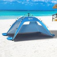 Outsunny Pop-up Beach Tent Sun Shade Shelter for 1-2 Person UV Protection Waterproof with Ventilating Mesh Windows Carrying Bag Aosom UK