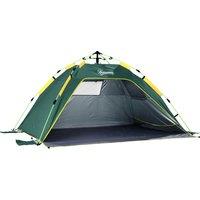 Outsunny Pop-Up Beach Tent: Quick Setup for 1-2 People, Mesh Windows & Doors, Dark Green Aosom UK