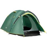 Outsunny Dome Camping Tent for 2, Waterproof with Large Windows, Adventure Ready, Green & Yellow Aosom UK