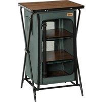 Outsunny Camping Kitchen Cupboard, Aluminium, Foldable with Storage Shelves, Carry Bag, for BBQ, Pic