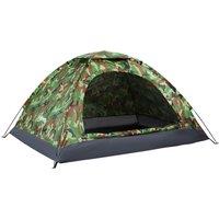 Outsunny 2-Person Camouflage Camping Tent: Portable with Zip Doors, Storage Pocket, Multicoloured Aosom UK