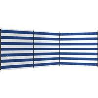 Outsunny 4 Pole Camping Windbreaks, Beach Wind Shield Shelter with Carry Bag and Steel Poles, 540cm x 150cm