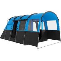 Outsunny 8-Person Camping Tent, Waterproof Family Tent, Tunnel Design, 4 Large Windows, Sleeping Cabins 3000mm Water Column Blue