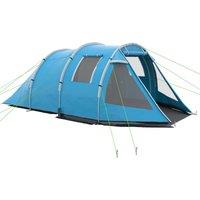 Outsunny 3-4 Man Tunnel Tent, Two Room Camping Tent with Windows and Covers, Portable Carry Bag, for Fishing, Hiking, Festival - Blue Aosom UK
