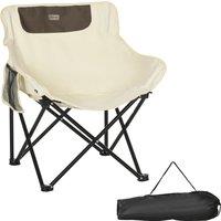 Outsunny Camping Chair, Lightweight Folding Chair with Carrying Bag and Storage Pocket, Perfect for Festivals, Fishing, Beach and Hiking, White