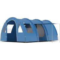 Outsunny 5-6 Man Tunnel Tent, Two Room Camping Tent with Sewn-In Floor, 2 Doors and Carry Bag, 2000mm Water Column for Fishing, Hiking, Sports