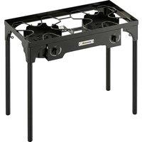 Outsunny Double Burner Camping Stove, 150,000 BTU High Pressure Camping Gas Stove with Detachable Legs, Black