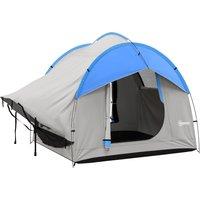 Outsunny SUV Car Tent for Camping, Waterproof PU2000mm, 5 Man Tailgate Tent, 2.4 x 2.1 m, Grey and Blue