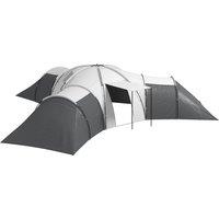 Outsunny 6-9 Man Tent with Bedrooms and Living Room, Accessories Included, Dark Grey