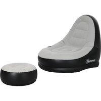 Outsunny Inflatable Sofa Chair and Foot Stool Set with Cup Holder, for Gaming, Reading and Movie Wat