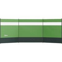 Outsunny Camping Windbreaker with Clear Windows and Steel Poles, for Beach Caravan Campervan, 440 x 140cm, Army Green