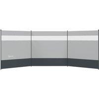 Outsunny Camping Windbreaker with Clear Windows, Carry Bag and Steel Poles, for Beach Caravan Campervan, 440 x 140cm, Grey Aosom UK