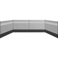 Outsunny Camping Windbreaker with Clear Windows, Carry Bag and Steel Poles, for Beach Caravan Campervan, 725 x 140cm, Grey